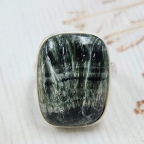 Serphanite Size US 8 925 Sterling Silver Ring (REXT167-88)