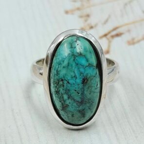 Mohave Turquoise Size US 9 925 Sterling Silver Ring (REXT167-110)
