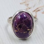 Purple Copper Turquoise Size US 8 925 Sterling Silver Ring (REXT167-105)