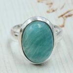 Amazonite Size US 9 925 Sterling Silver Ring (REXT167-109)