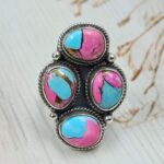 Cotton Candy Turquoise 925 Sterling Silver Ring (REXT79-212)