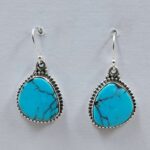 Egyptian Turquoise 1" 925 Sterling Silver Earrings (REXT88-71)