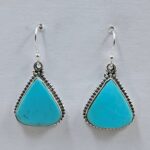 Egyptian Turquoise 1.25" 925 Sterling Silver Earrings (REXT88-74)