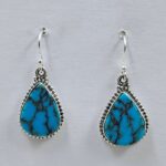Egyptian Turquoise 1.25" 925 Sterling Silver Earrings (REXT88-75)