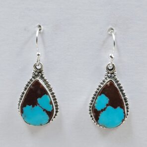 Egyptian Turquoise 1.25" 925 Sterling Silver Earrings (REXT88-76)