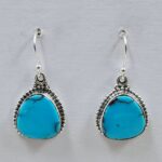 Egyptian Turquoise 1" 925 Sterling Silver Earrings (REXT88-77)