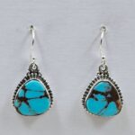 Egyptian Turquoise 1" 925 Sterling Silver Earrings (REXT88-78)