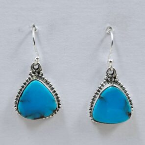 Egyptian Turquoise 1" 925 Sterling Silver Earrings (REXT88-80)