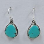 Egyptian Turquoise 1" 925 Sterling Silver Earrings (REXT88-83)