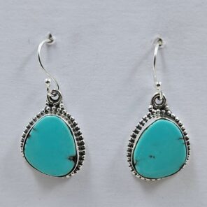 Egyptian Turquoise 1" 925 Sterling Silver Earrings (REXT88-83)