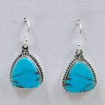Egyptian Turquoise 1" 925 Sterling Silver Earrings (REXT88-85)