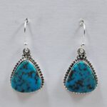 Egyptian Turquoise 1" 925 Sterling Silver Earrings (REXT88-87)