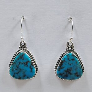 Egyptian Turquoise 1" 925 Sterling Silver Earrings (REXT88-87)