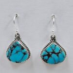 Egyptian Turquoise 1" 925 Sterling Silver Earrings (REXT88-91)