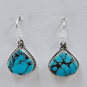 Egyptian Turquoise 1" 925 Sterling Silver Earrings (REXT88-91)