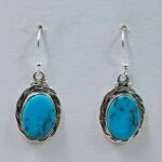 Egyptian Turquoise 1.25" 925 Sterling Silver Earrings (REXT88-92)
