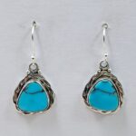 Egyptian Turquoise 1" 925 Sterling Silver Earrings (REXT88-93)