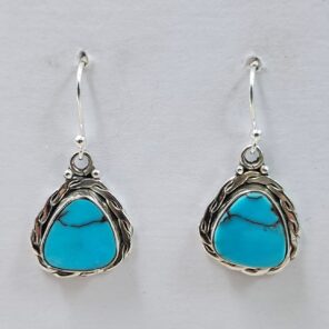 Egyptian Turquoise 1" 925 Sterling Silver Earrings (REXT88-93)