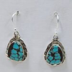 Egyptian Turquoise 1.25" 925 Sterling Silver Earrings (REXT88-95)