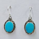 Egyptian Turquoise 1" 925 Sterling Silver Earrings (REXT88-96)