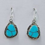Egyptian Turquoise 1" 925 Sterling Silver Earrings (REXT88-97)