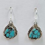 Egyptian Turquoise 1" 925 Sterling Silver Earrings (REXT88-98)