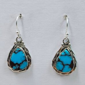 Egyptian Turquoise 1" 925 Sterling Silver Earrings (REXT88-99)