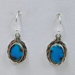 Egyptian Turquoise 1" 925 Sterling Silver Earrings (REXT88-100)