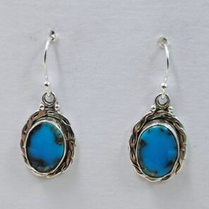 Egyptian Turquoise 1" 925 Sterling Silver Earrings (REXT88-100)