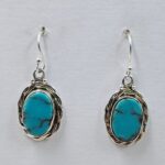 Egyptian Turquoise 1" 925 Sterling Silver Earrings (REXT88-101)