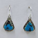 Egyptian Turquoise 1" 925 Sterling Silver Earrings (REXT88-106)