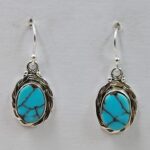 Egyptian Turquoise 1" 925 Sterling Silver Earrings (REXT88-108)