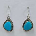 Egyptian Turquoise 1" 925 Sterling Silver Earrings (REXT88-109)