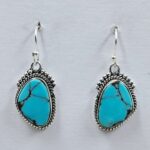 Egyptian Turquoise 1" 925 Sterling Silver Earrings (REXT88-113)
