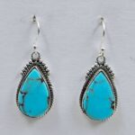 Egyptian Turquoise 1.25" 925 Sterling Silver Earrings (REXT88-114)