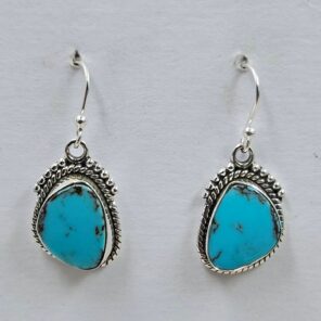 Egyptian Turquoise 1" 925 Sterling Silver Earrings (REXT88-116)