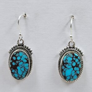 Egyptian Turquoise 1" 925 Sterling Silver Earrings (REXT88-120)