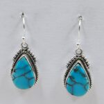 Egyptian Turquoise 1.25" 925 Sterling Silver Earrings (REXT88-121)