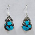 Egyptian Turquoise 1.25" 925 Sterling Silver Earrings (REXT88-122)