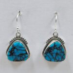 Egyptian Turquoise 1.25" 925 Sterling Silver Earrings (REXT88-124)