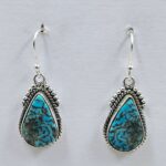 Egyptian Turquoise 1.25" 925 Sterling Silver Earrings (REXT88-125)