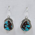 Egyptian Turquoise 1.25" 925 Sterling Silver Earrings (REXT88-131)