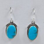 Egyptian Turquoise 1" 925 Sterling Silver Earrings (REXT88-133)