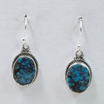 Egyptian Turquoise 1" 925 Sterling Silver Earrings (REXT88-136)