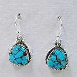 Egyptian Turquoise 1" 925 Sterling Silver Earrings (REXT88-139)