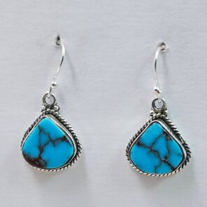 Egyptian Turquoise 1" 925 Sterling Silver Earrings (REXT88-140)