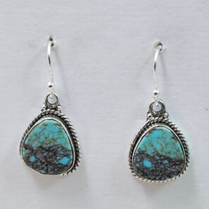 Egyptian Turquoise 1" 925 Sterling Silver Earrings (REXT88-142)
