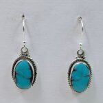 Egyptian Turquoise 1.25" 925 Sterling Silver Earrings (REXT88-145)