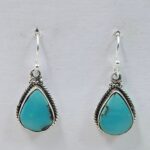 Egyptian Turquoise 1" 925 Sterling Silver Earrings (REXT88-147)