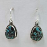 Egyptian Turquoise 1.25" 925 Sterling Silver Earrings (REXT88-149)